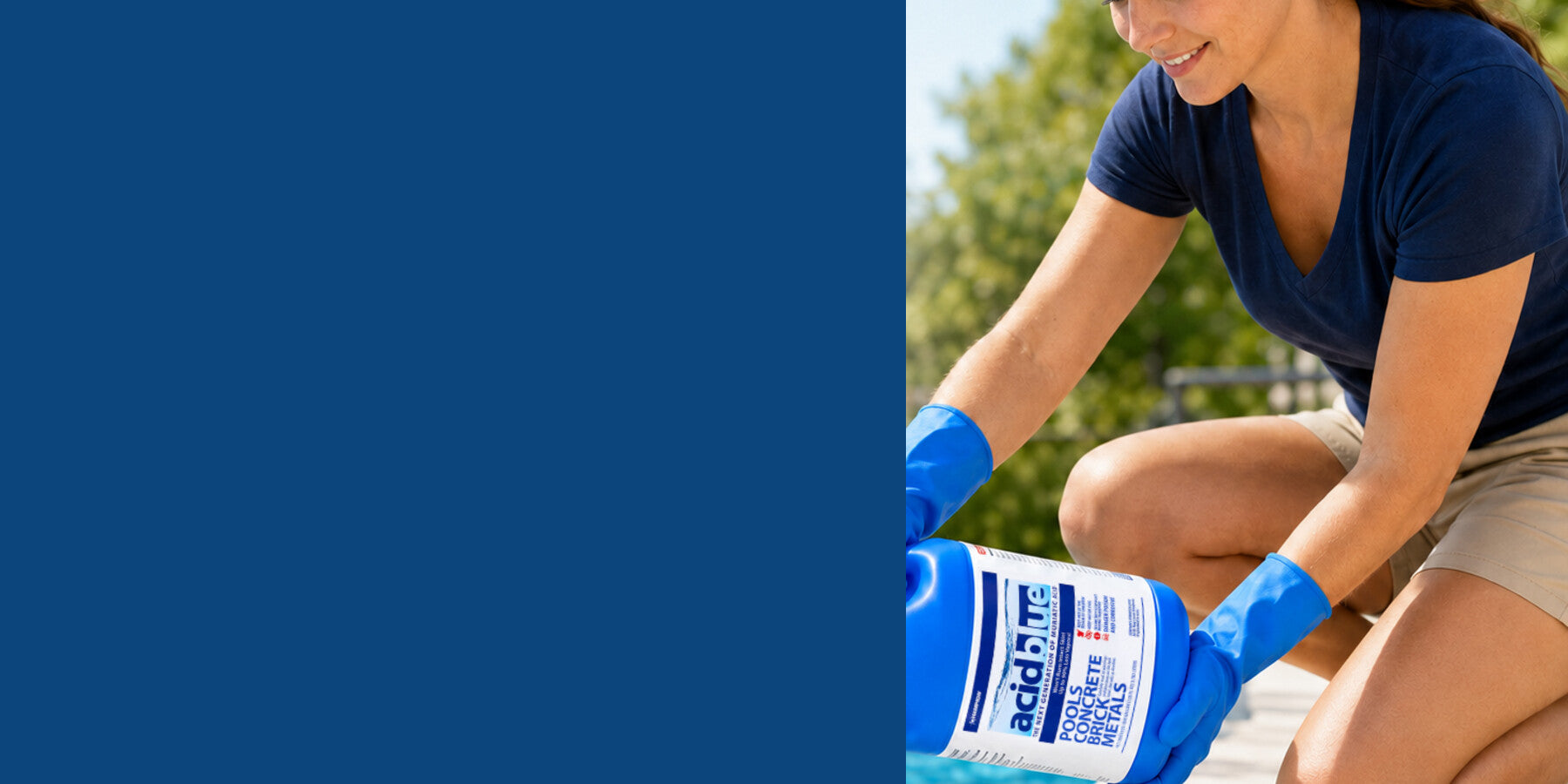 Commercial-strength pool care hero banner